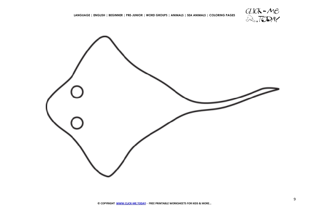 Coloring page stingray