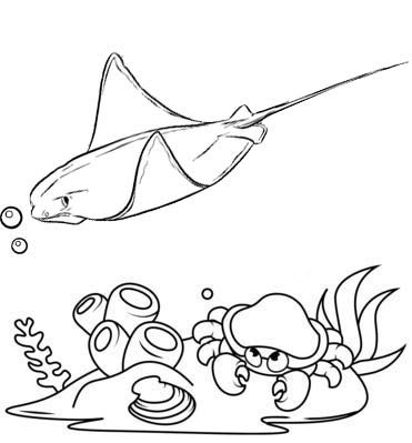 Best original and cartoon stingray coloring pages for kids animal coloring pages fish coloring page coloring pages