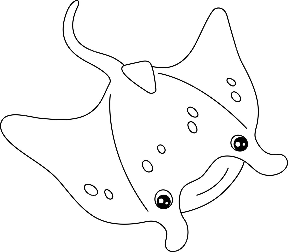 Manta ray coloring page isolated for kids outline kids water vector outline kids water png and vector with transparent background for free download