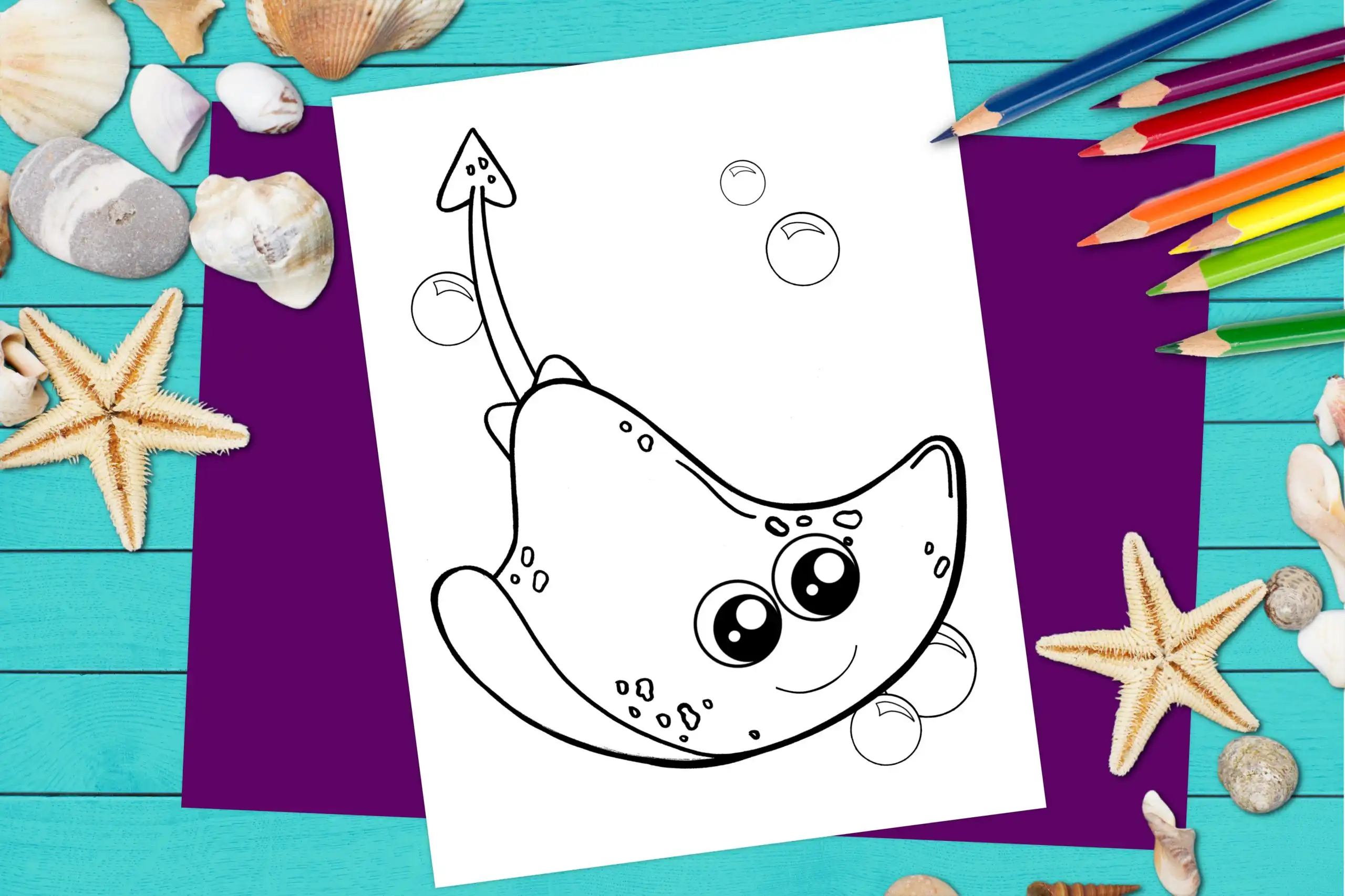 Free printable stingray coloring page â simple mom project