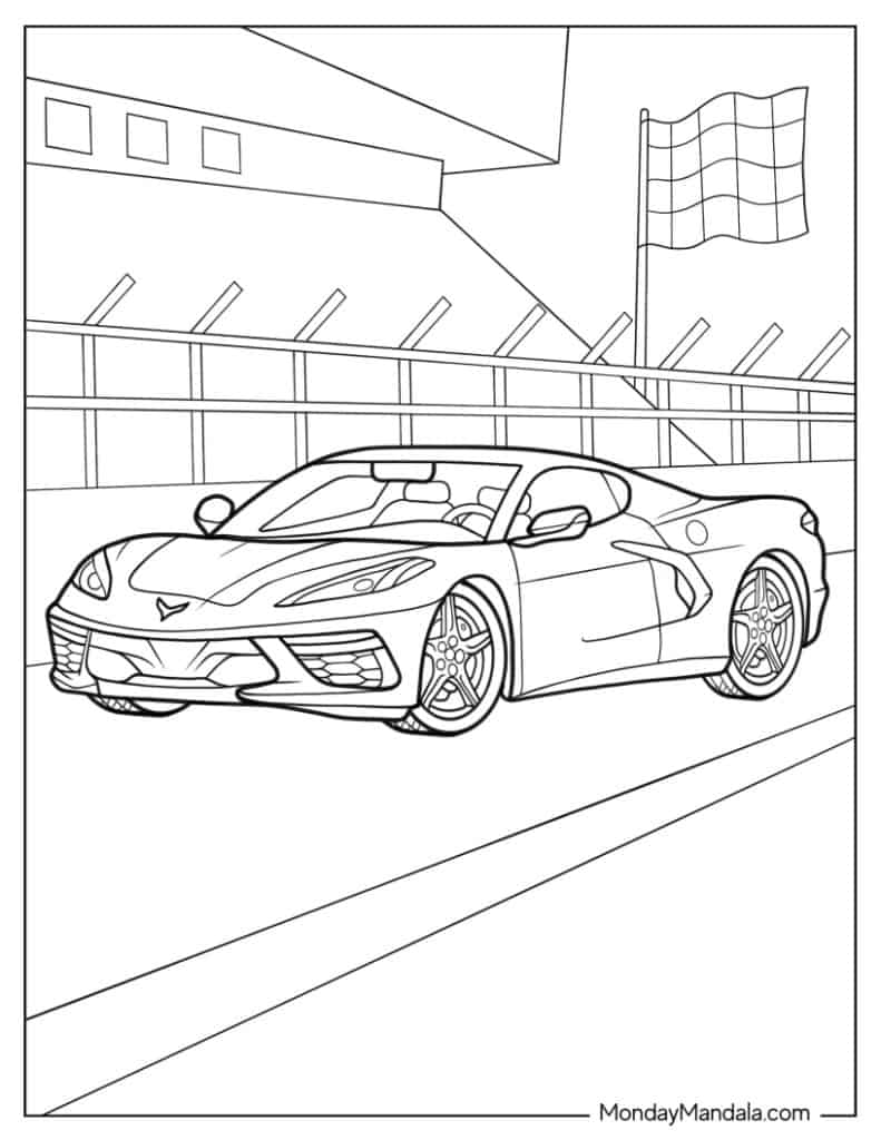 Corvette coloring pages free pdf printables