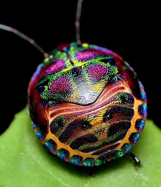 The harlequin bug has so many color variants that no two bugs are identical rwoahdude