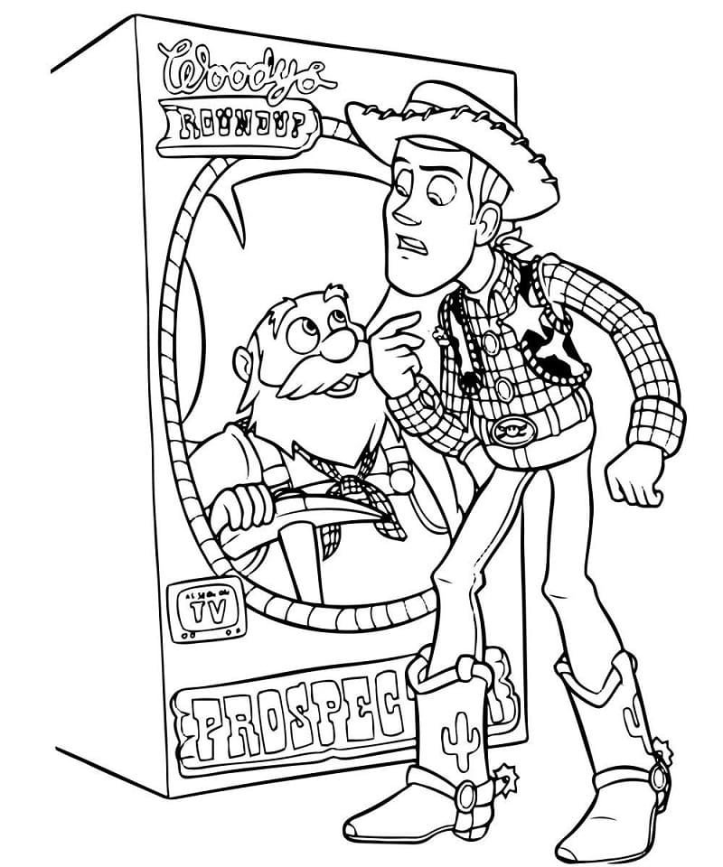 Buster and woody toy story coloring page