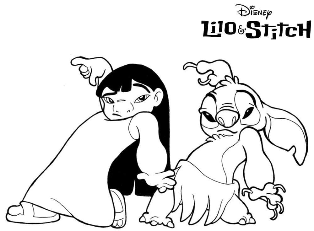 Disney lilo and stitch coloring page