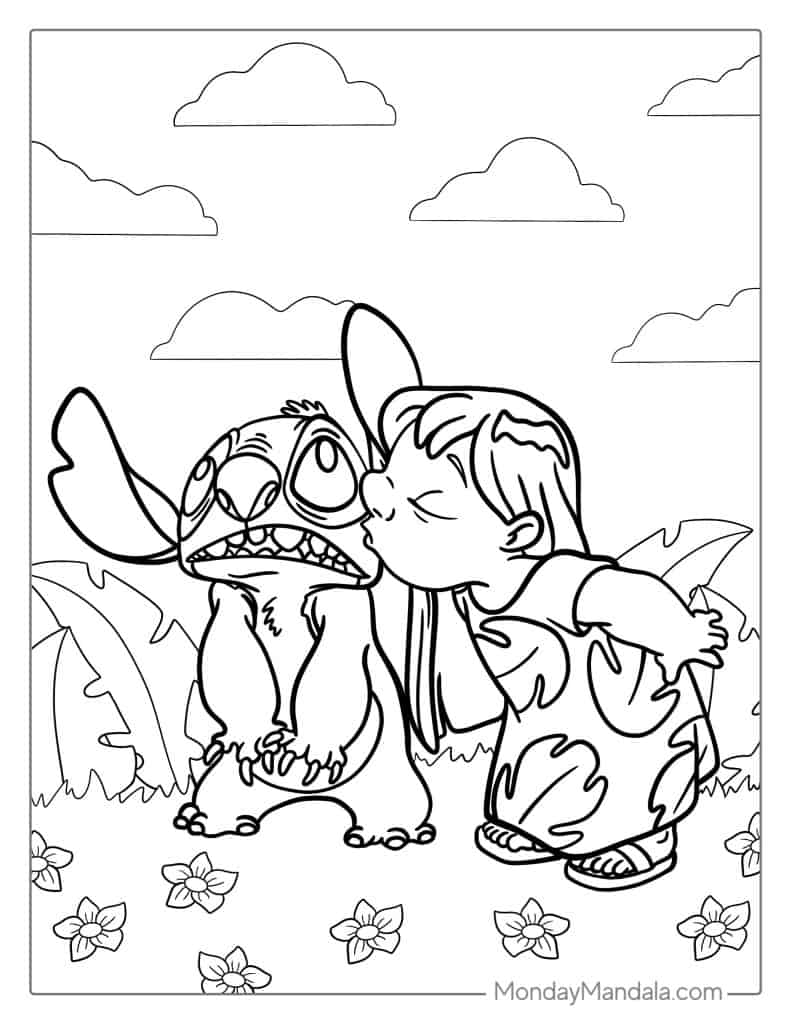 Lilo stitch coloring pages free pdf printables
