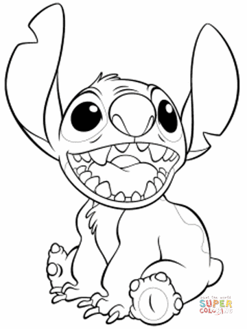 Cute stitch coloring page free printable coloring pages