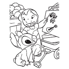 Cute lilo and stitch coloring pages for toddlers