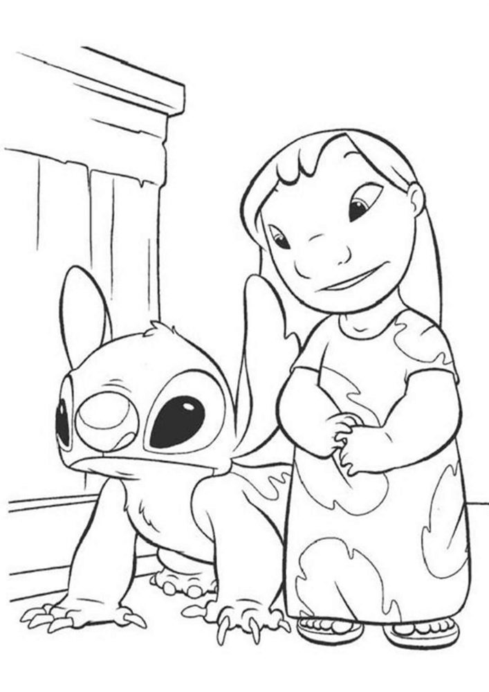 Free easy to print stitch coloring pages