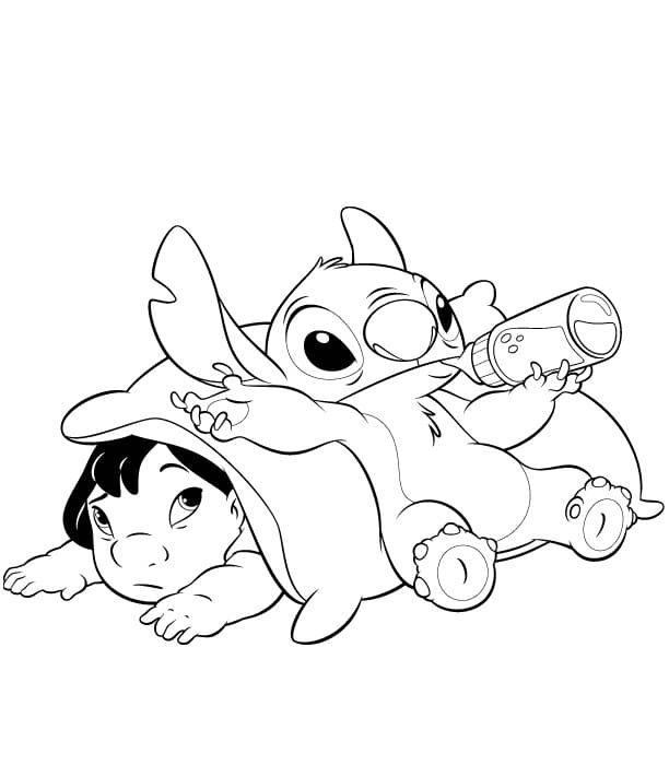 Printable lilo and stitch coloring page