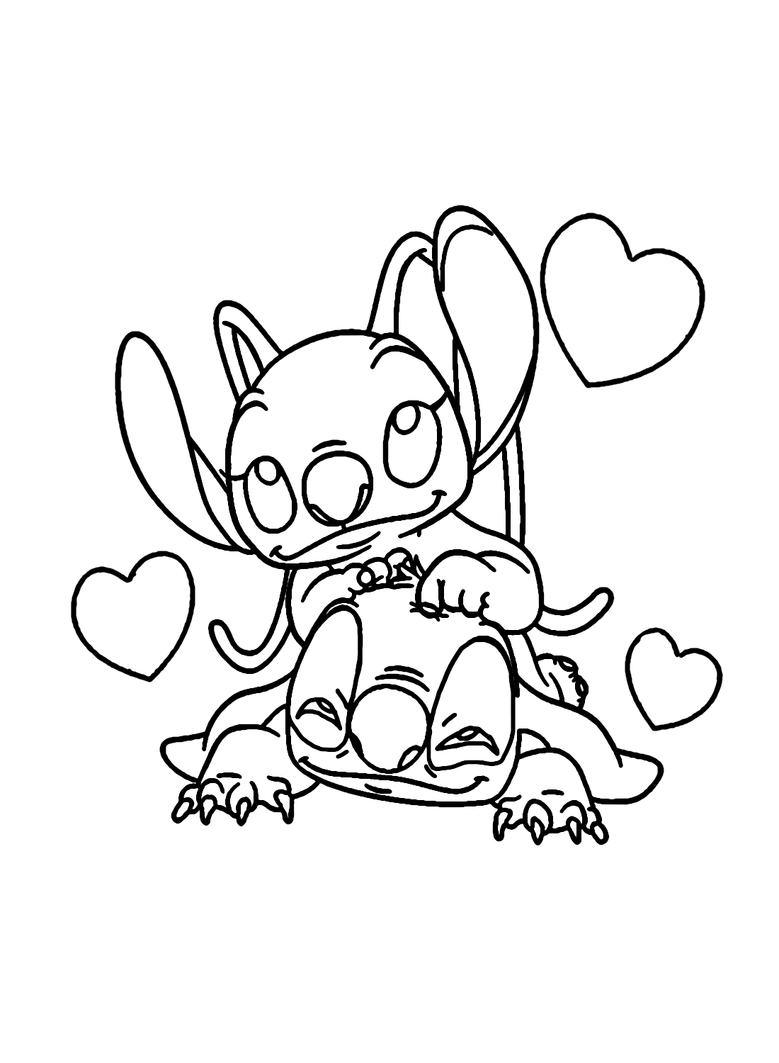 Stitch and angel coloring pages coloring page