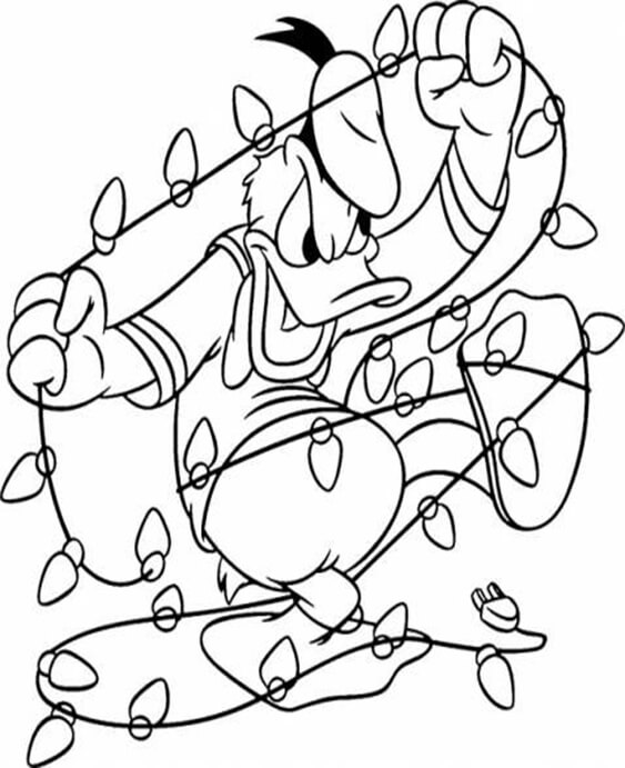 Free easy to print christmas lights coloring pages