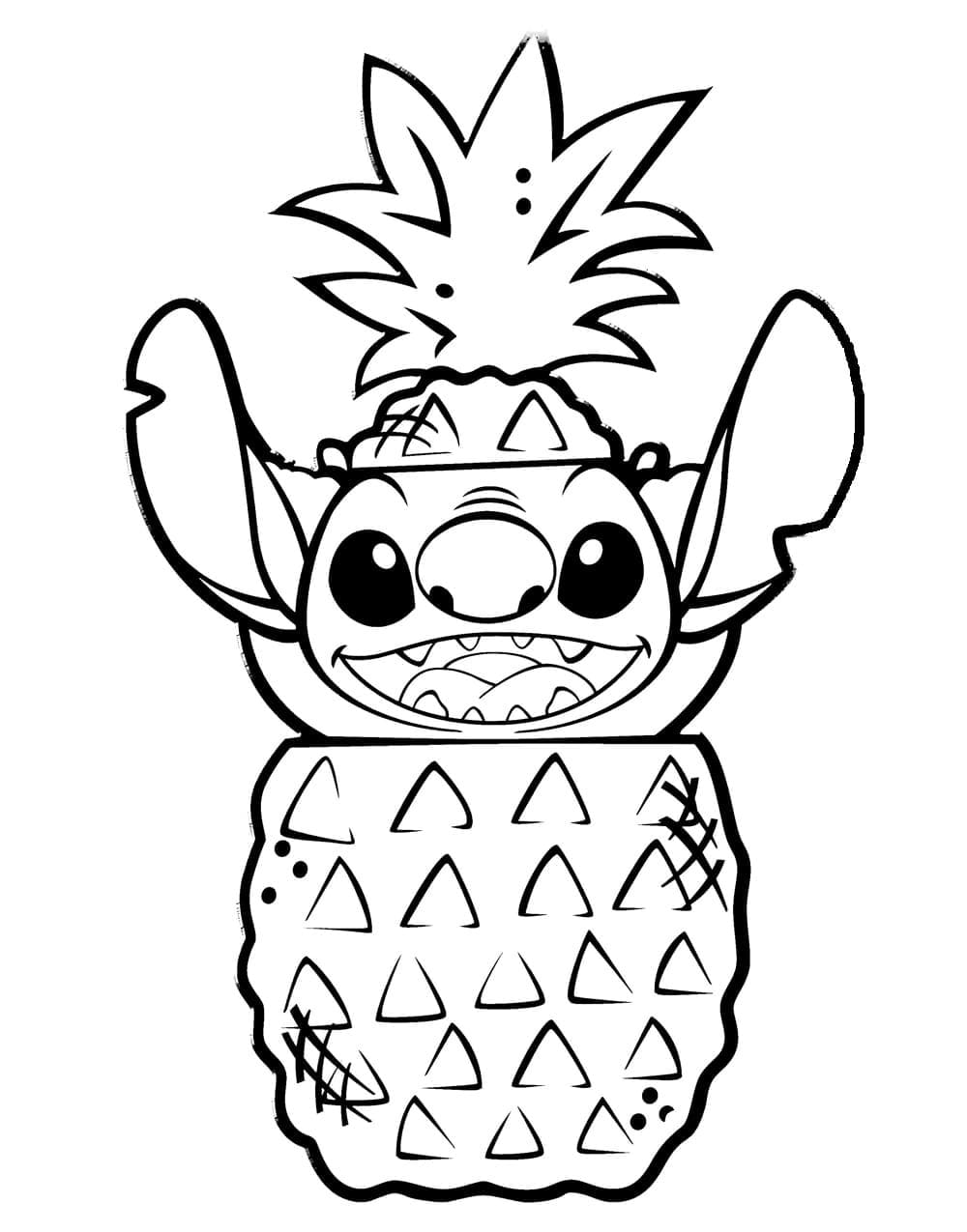 Very cute stitch coloring page