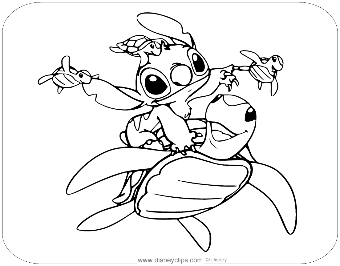 Free printable lilo and stitch coloring pages