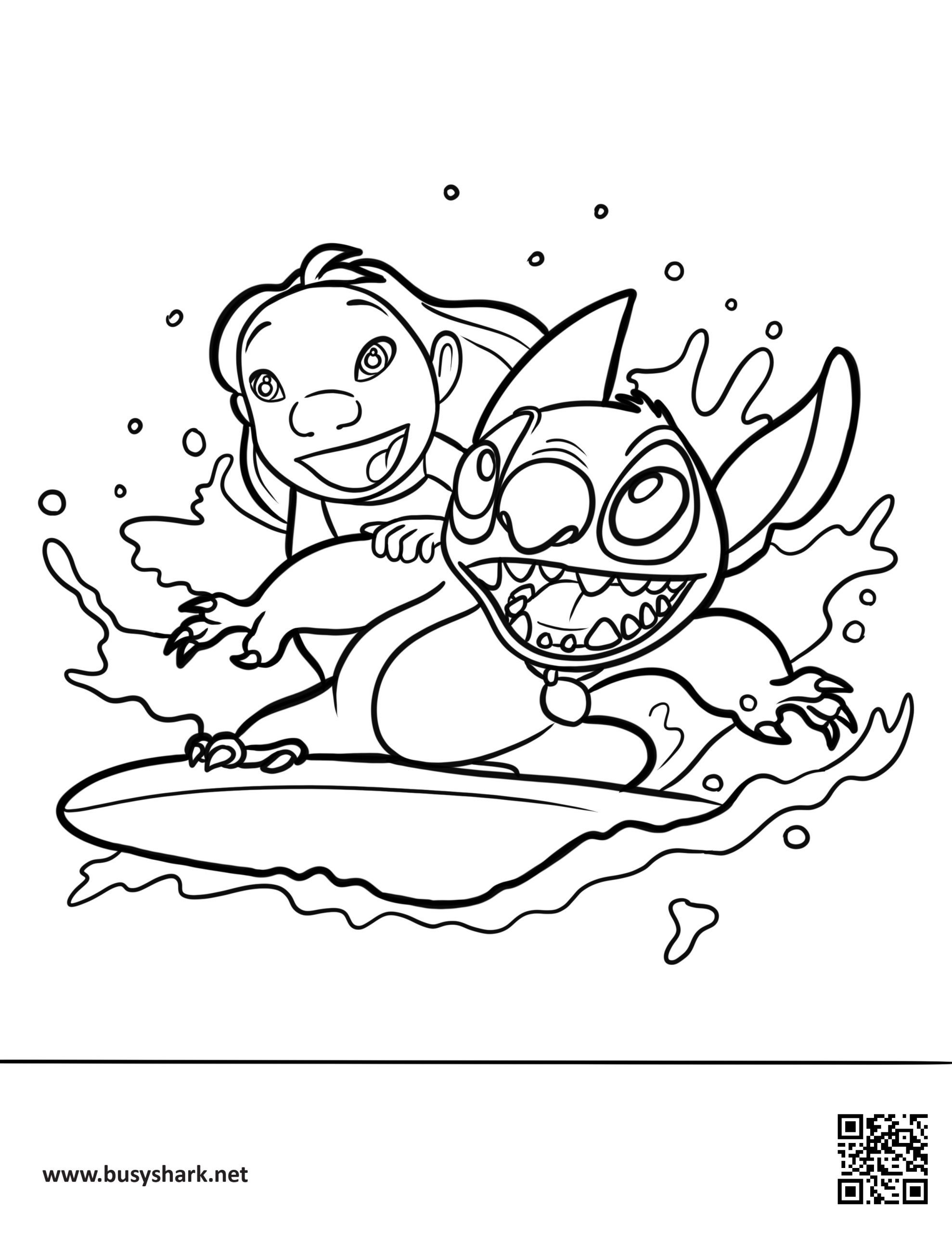 Lilo and stitch coloring page free printable