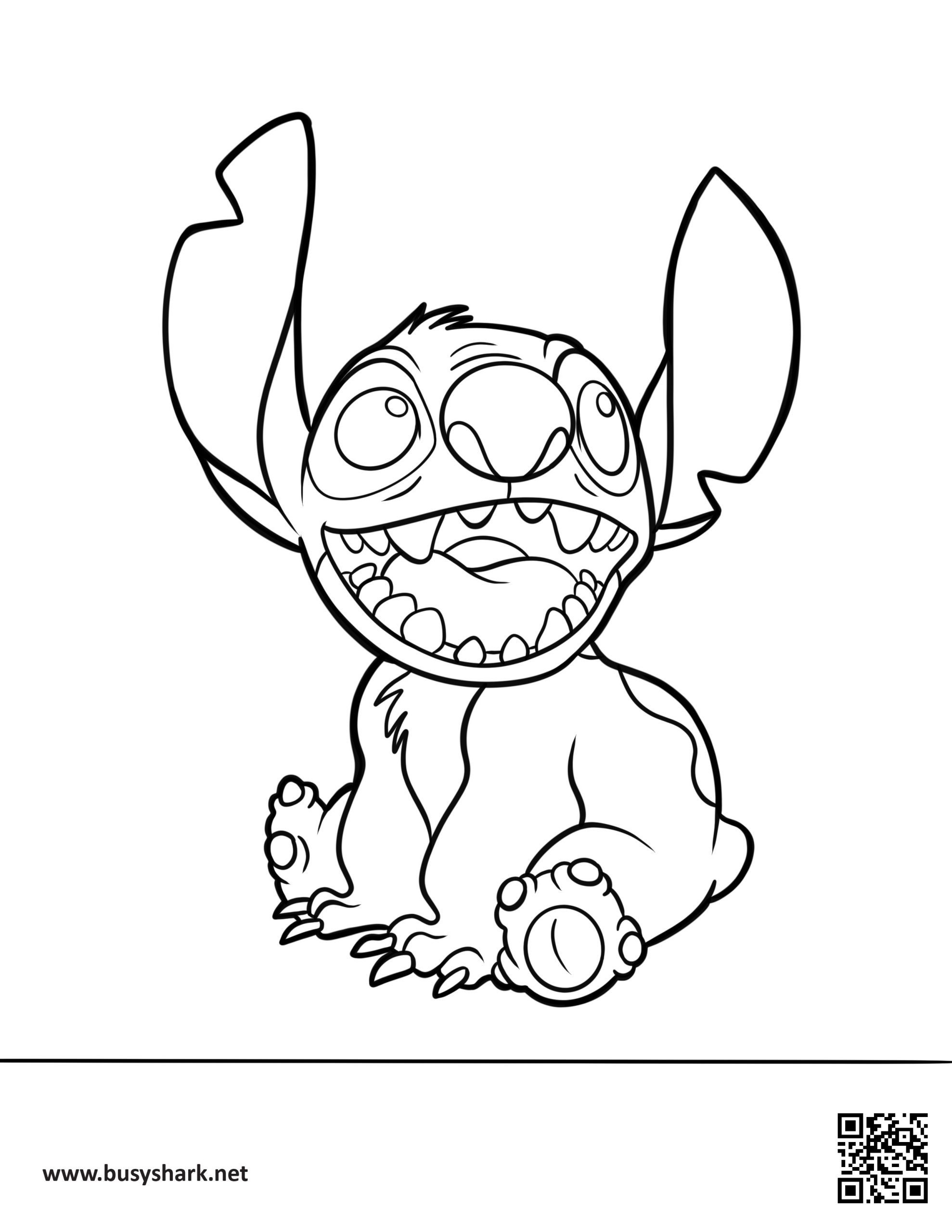 Stitch coloring page free printable