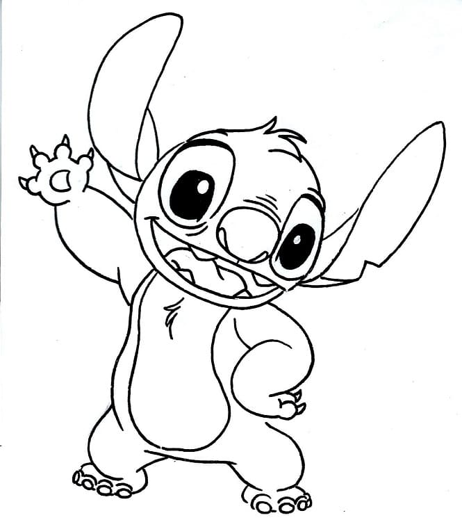 Happy stitch coloring page