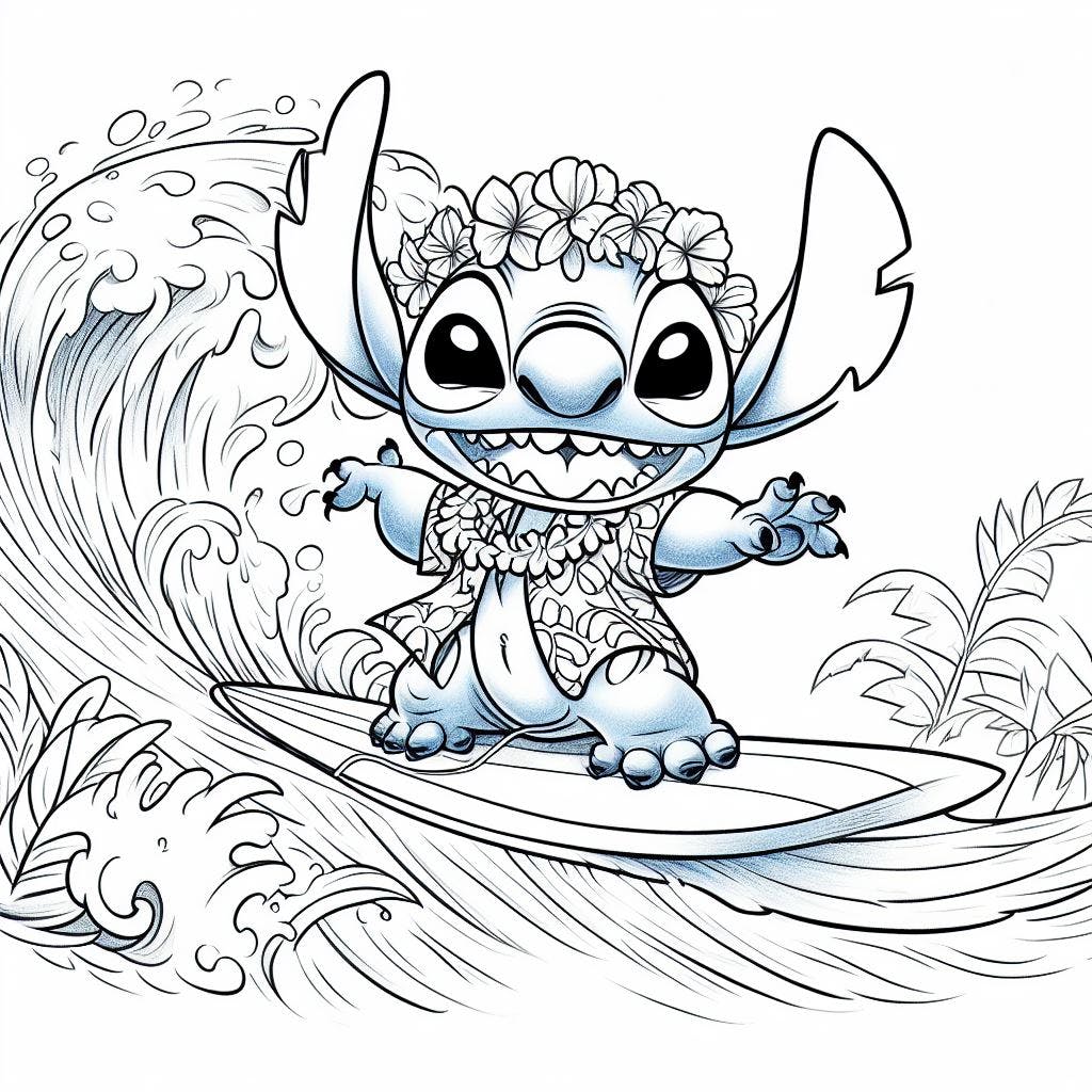Free printable stitch coloring pages