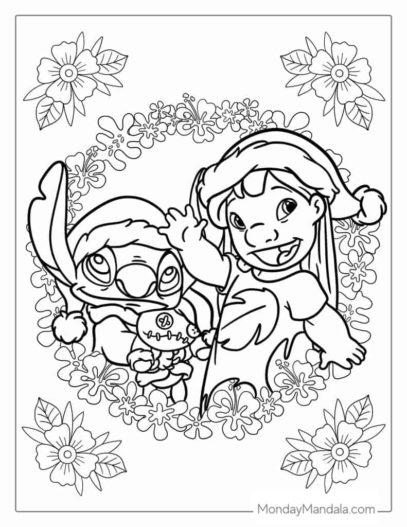 Lilo stitch coloring pages free pdf printables