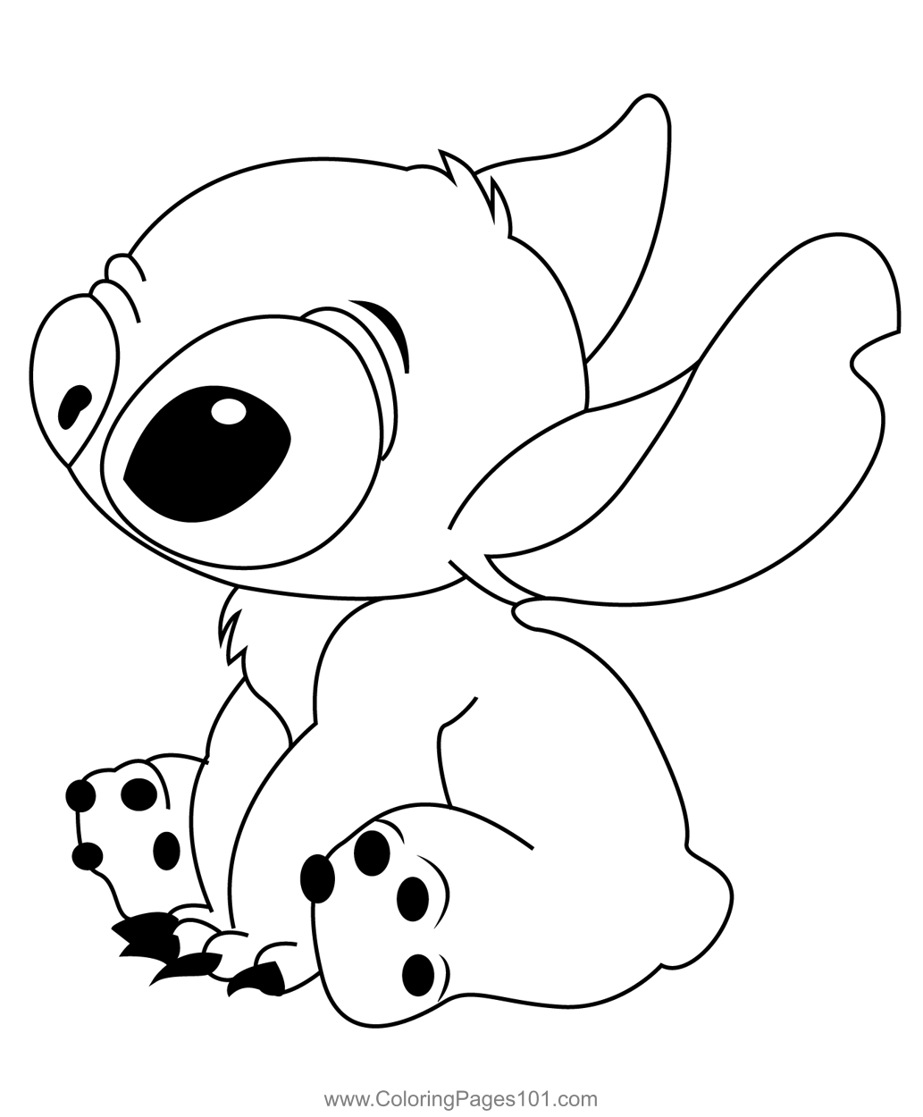 Relax stitch coloring page for kids