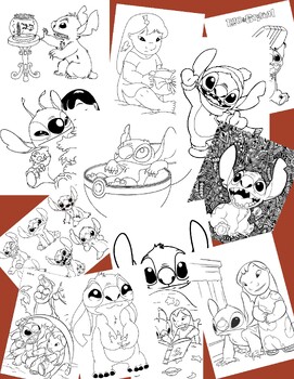 Lilo and stitch coloring book activity pages for kids