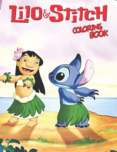 Lilo stitch coloring book one sided coloring pages featuring stunning illustrations about characters iconic scenes paperback