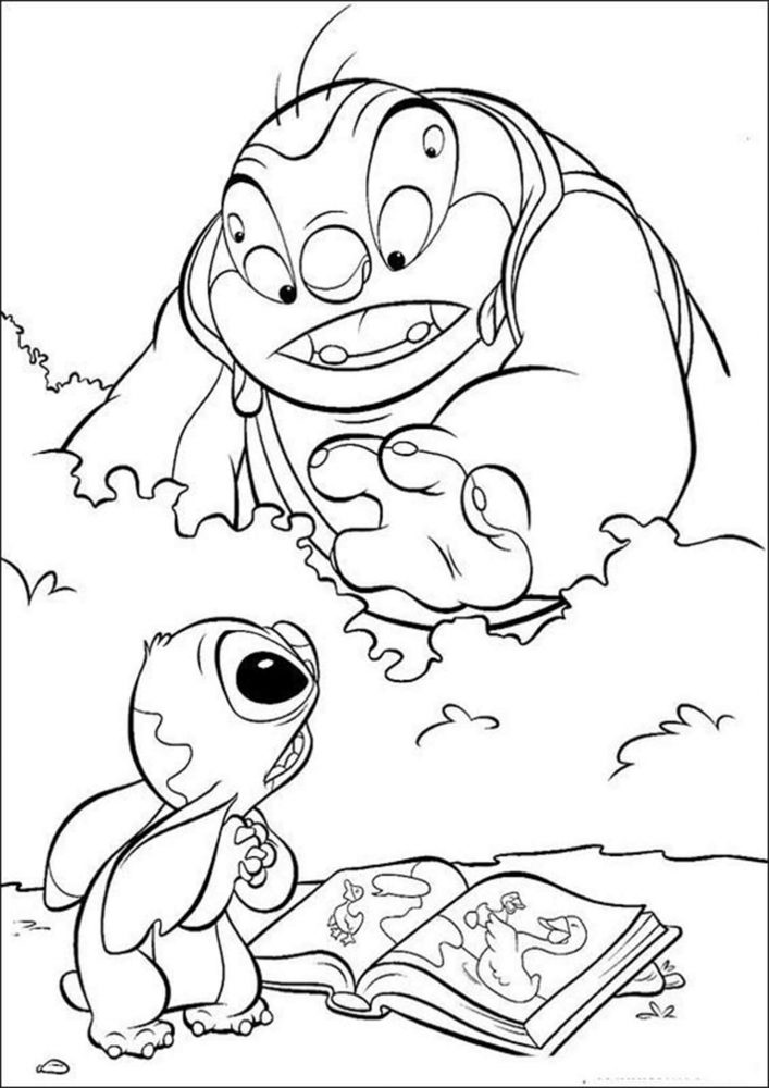 Free easy to print stitch coloring pages