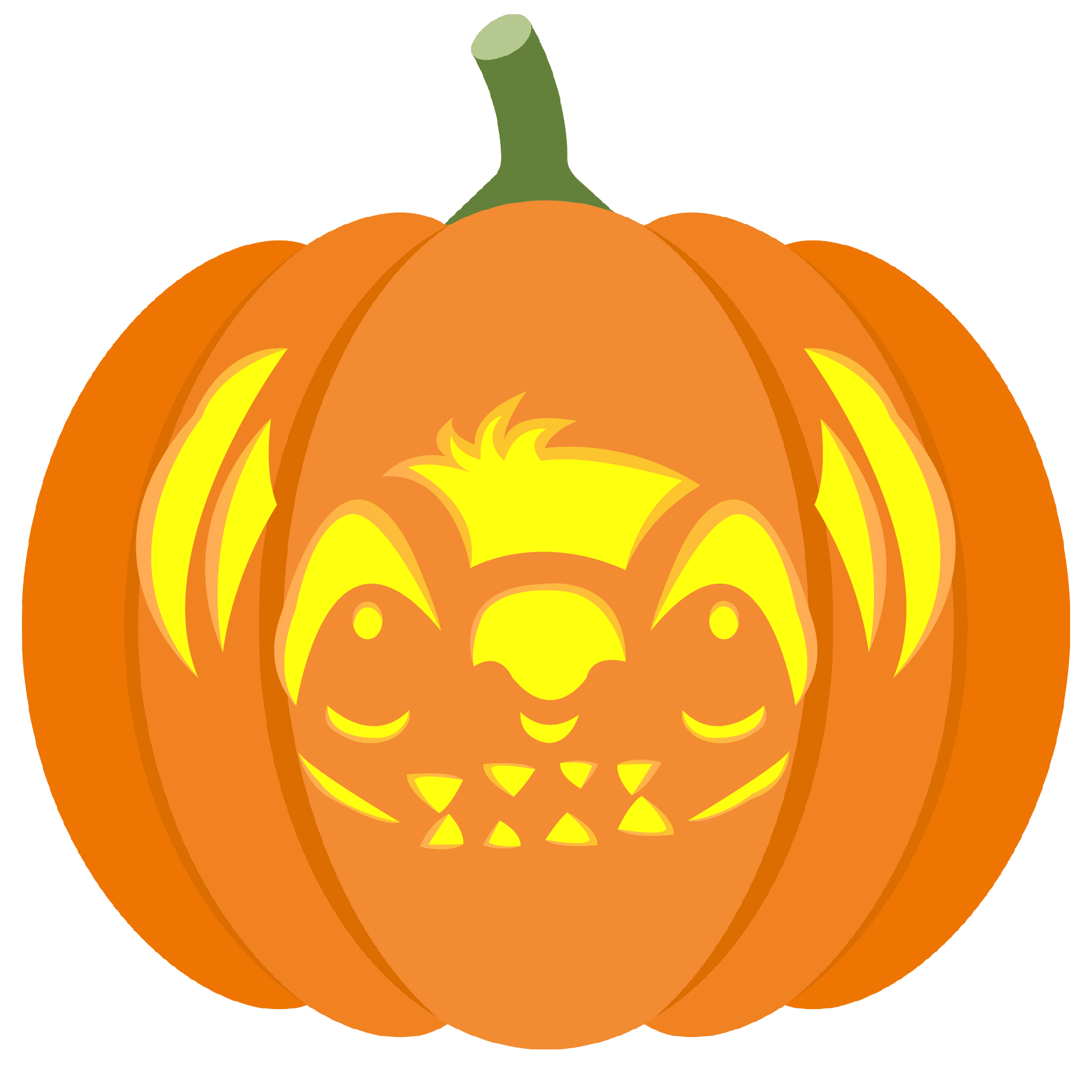 Stitch head pumpkin stencil free printable papercraft templates