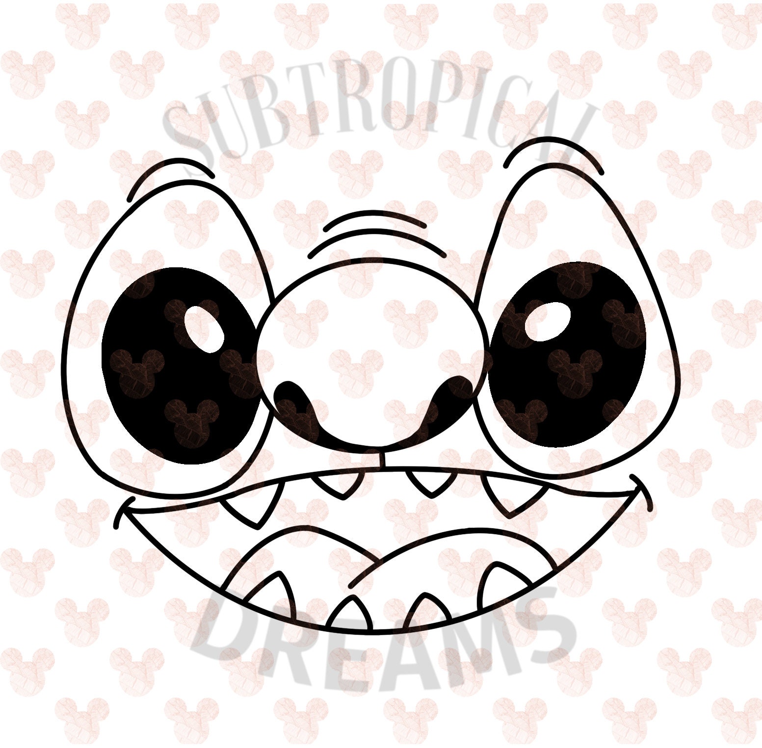 Stitch face outline svg