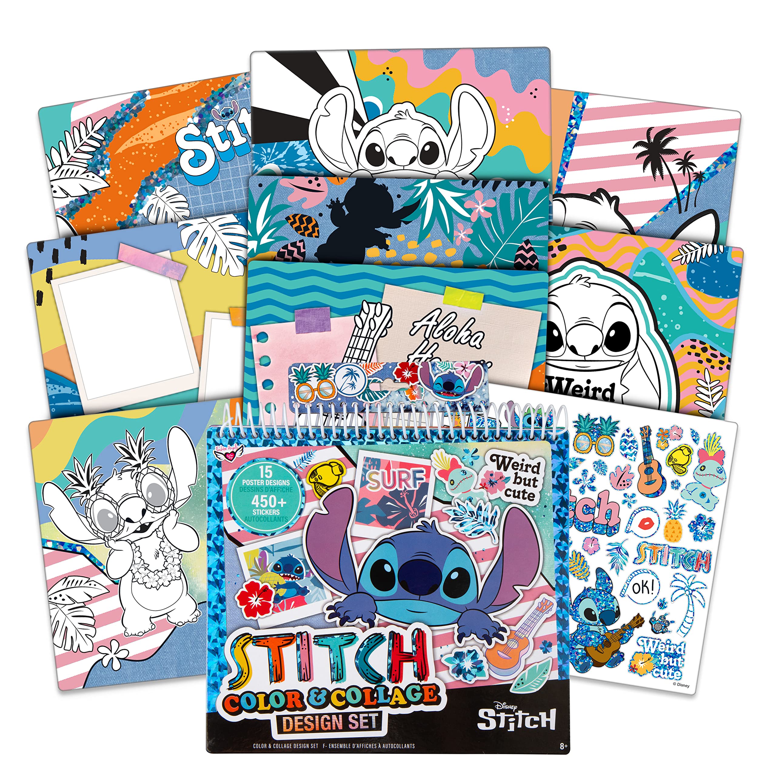 Fashion angels disney stitch color collage design set