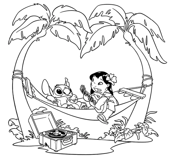 Ðï lilo stitch in hammock