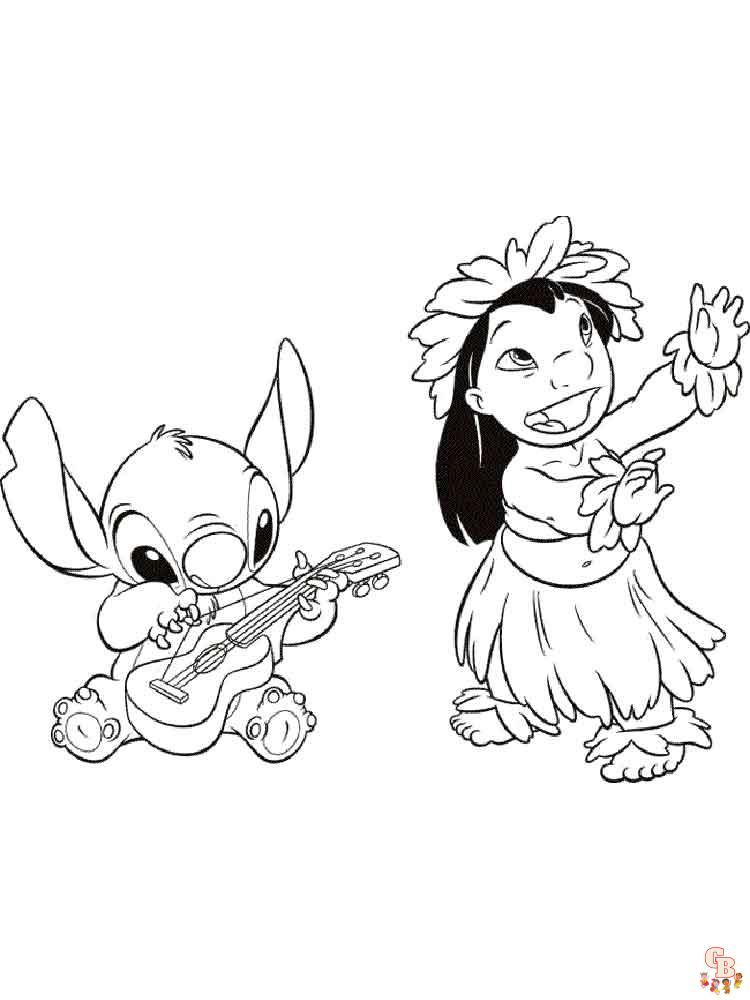 Dibujos de lilo y stitch para colorear gratis para niãos