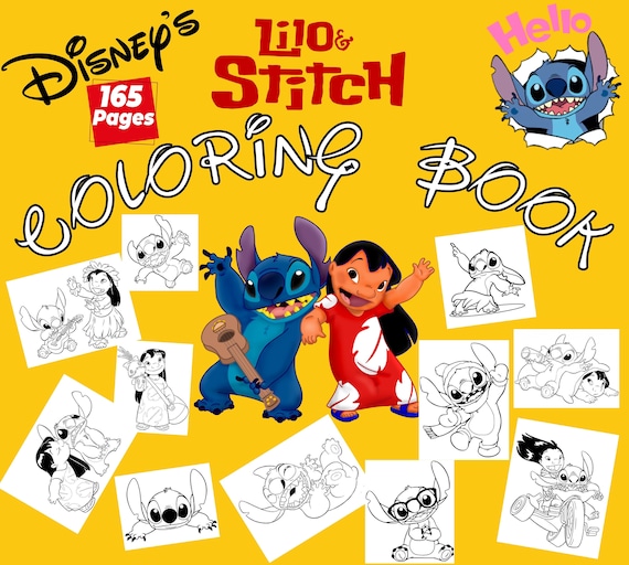 Lilo and stitch jumbo coloring book pages kids adult art instant download pdf download now