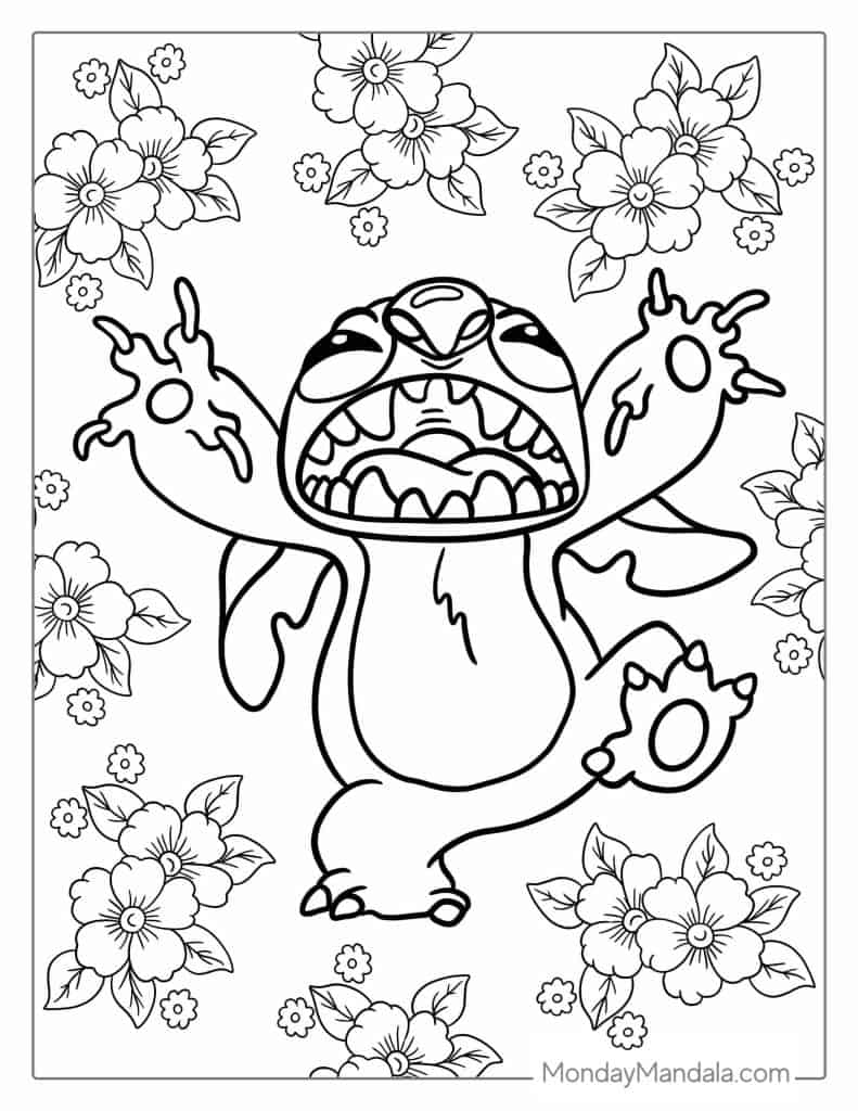 Lilo stitch coloring pages free pdf printables