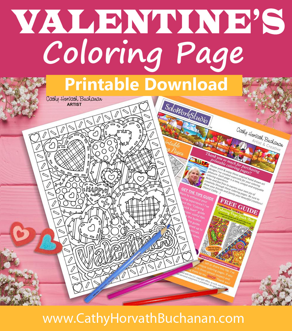 Valentine stitching heart coloring page pdf instant download printable â soloworkstudio