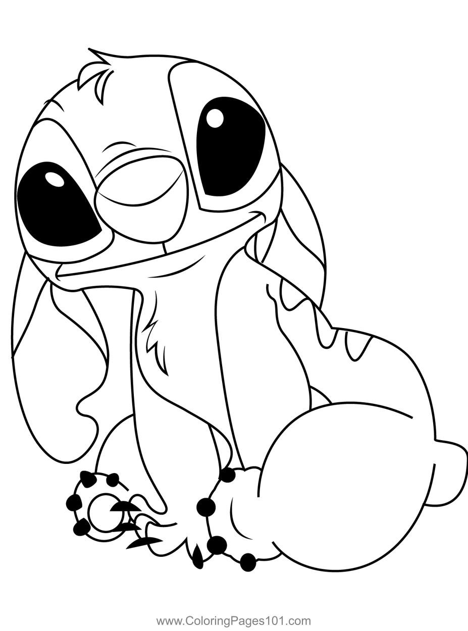 Look stitch coloring page for kids