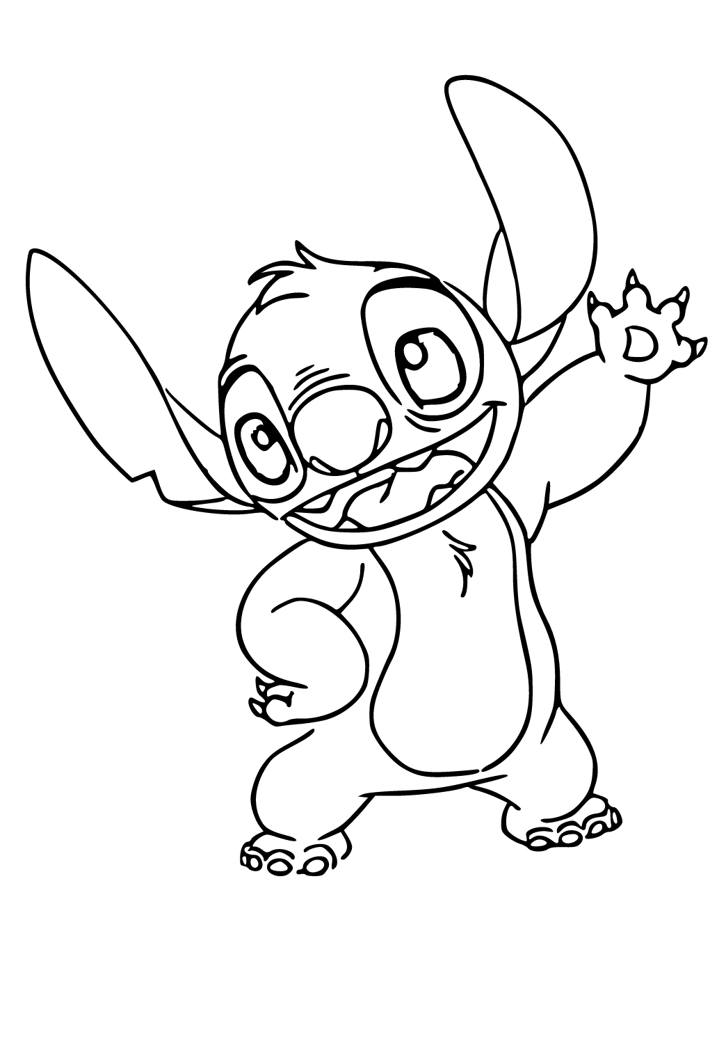 Free printable stitch hello coloring page for adults and kids