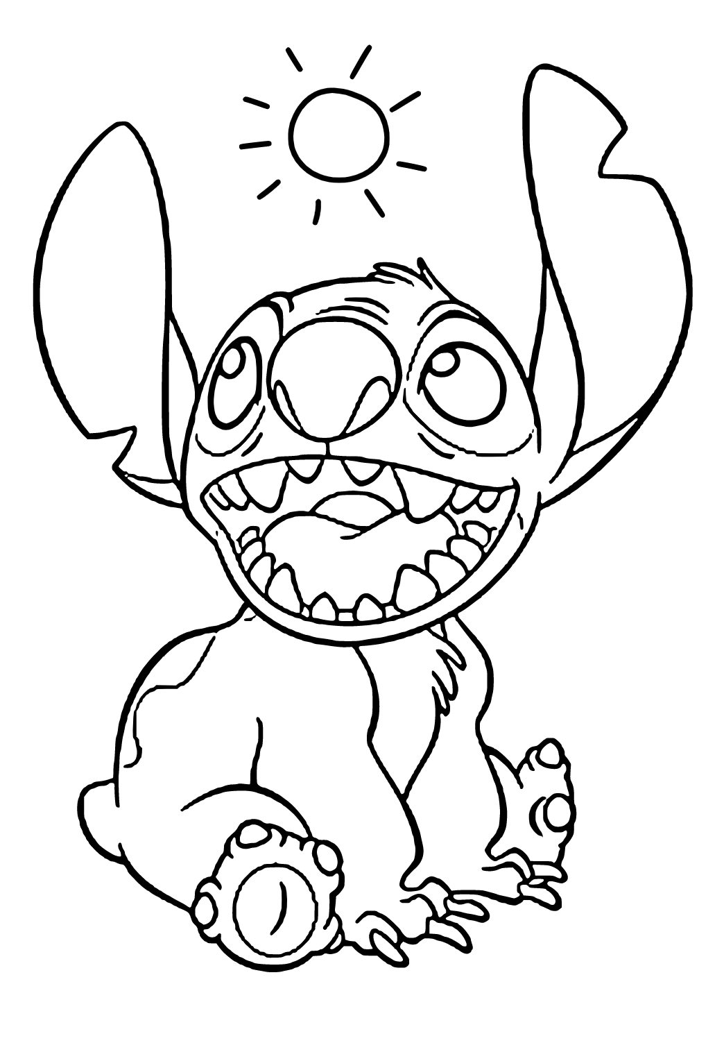 Free printable disney stitch coloring page for adults and kids