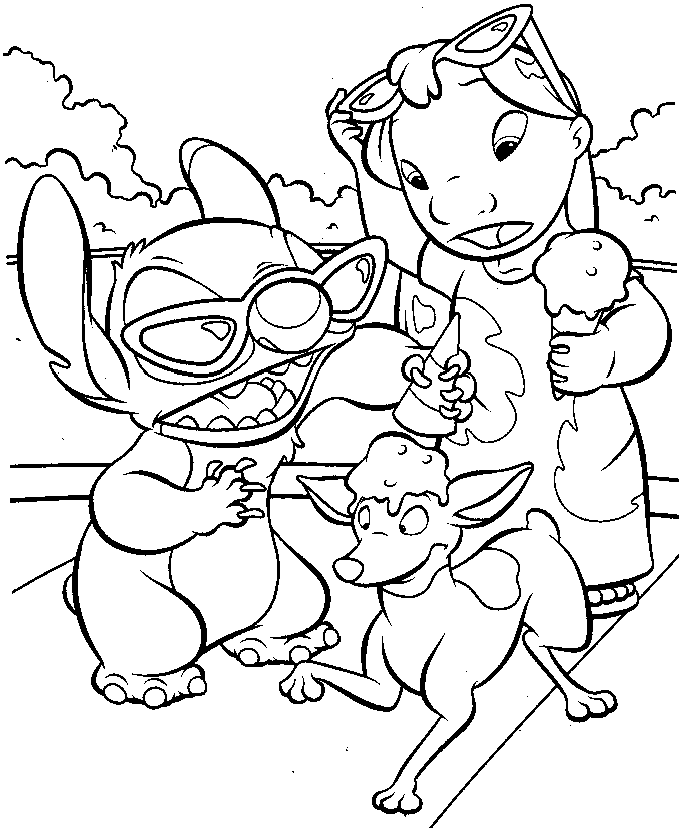 Pudgy bunnys lilo stitch coloring pages