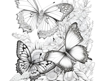 Coloring book for adults beautiful butterflies for relaxation and creativity pages