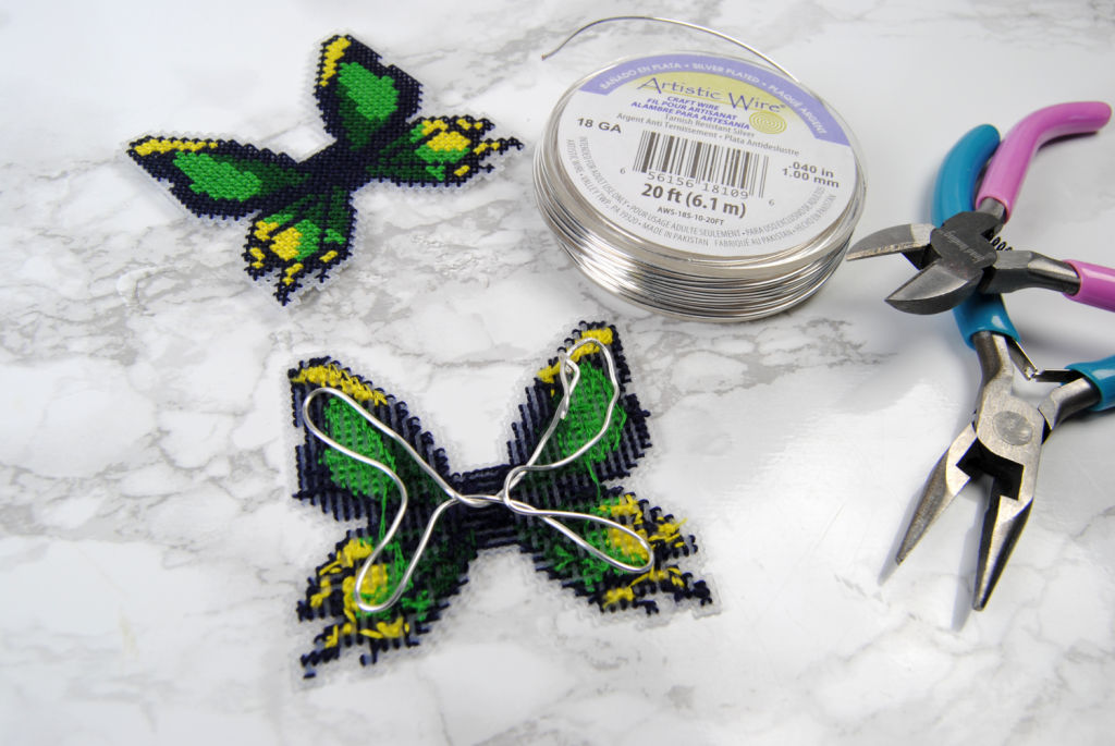 D plastic canvas poseable cross stitch butterfly tutorial â