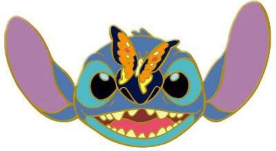 Stitch with butterfly on his nose pin from our pins collection disney collectibles and memorabilia fantasies e true