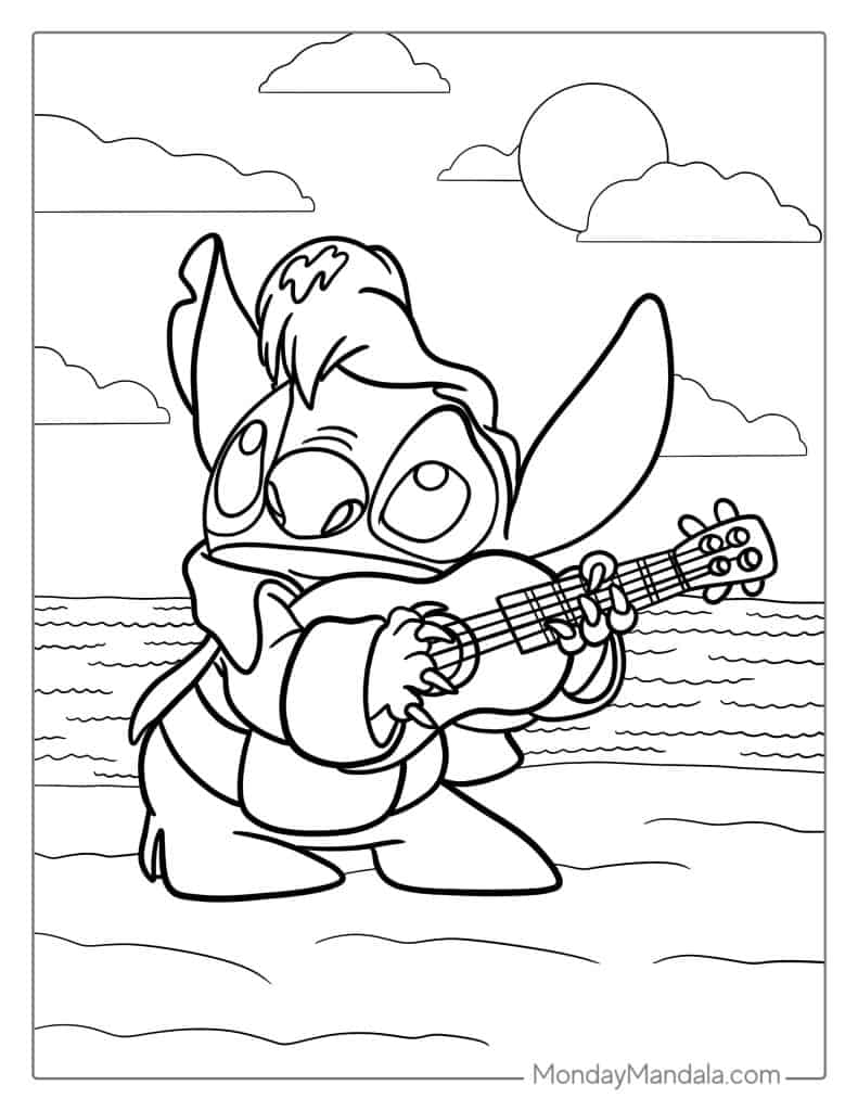 Lilo stitch coloring pages free pdf printables