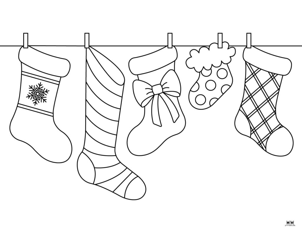 Christmas stocking coloring pages