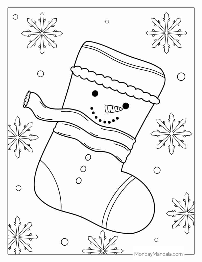 Christmas stockings coloring pages free printables