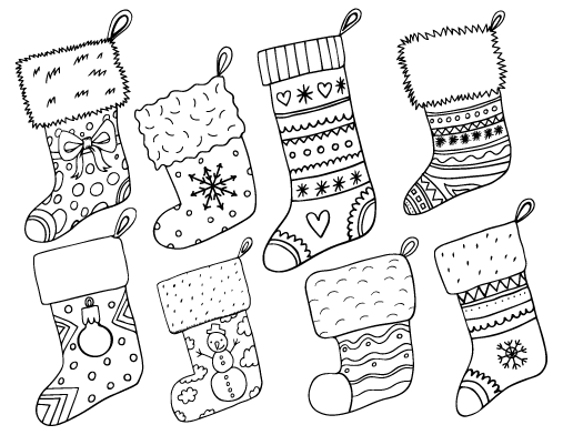 Free christmas stocking coloring page