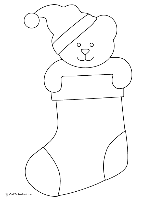 Christmas stocking coloring pages free