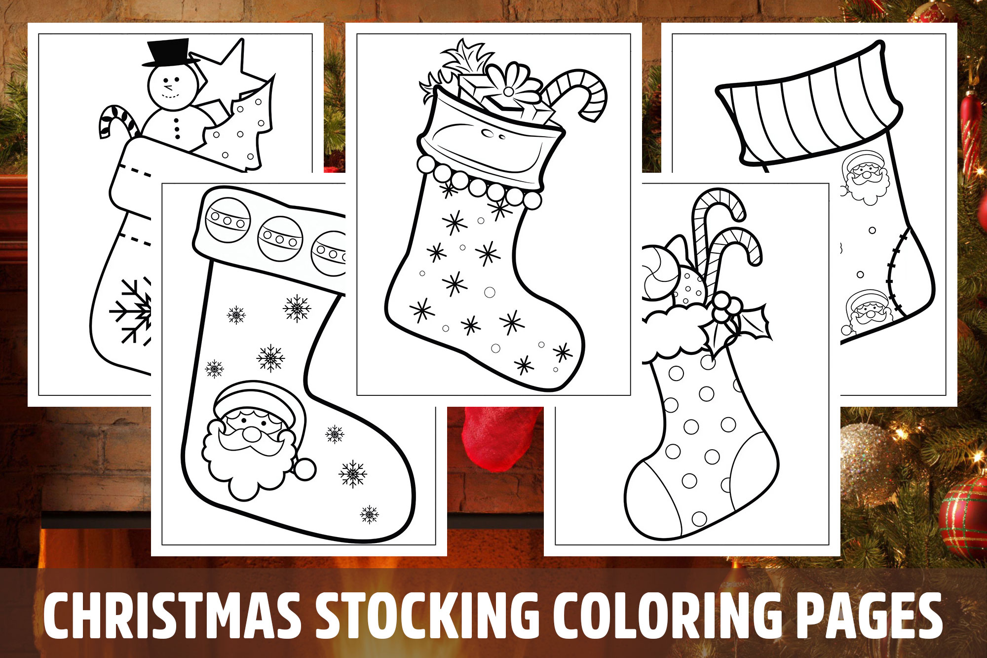 Christmas stocking coloring pages for kids girls boys teens birthday school activity made by teachers