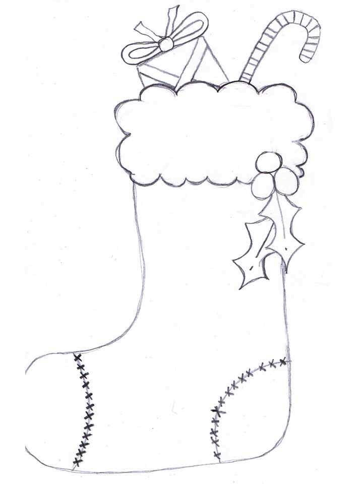 Christmas stocking coloring sheet