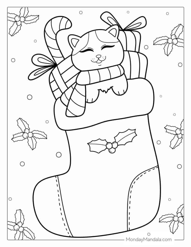 Christmas stockings coloring pages free printables