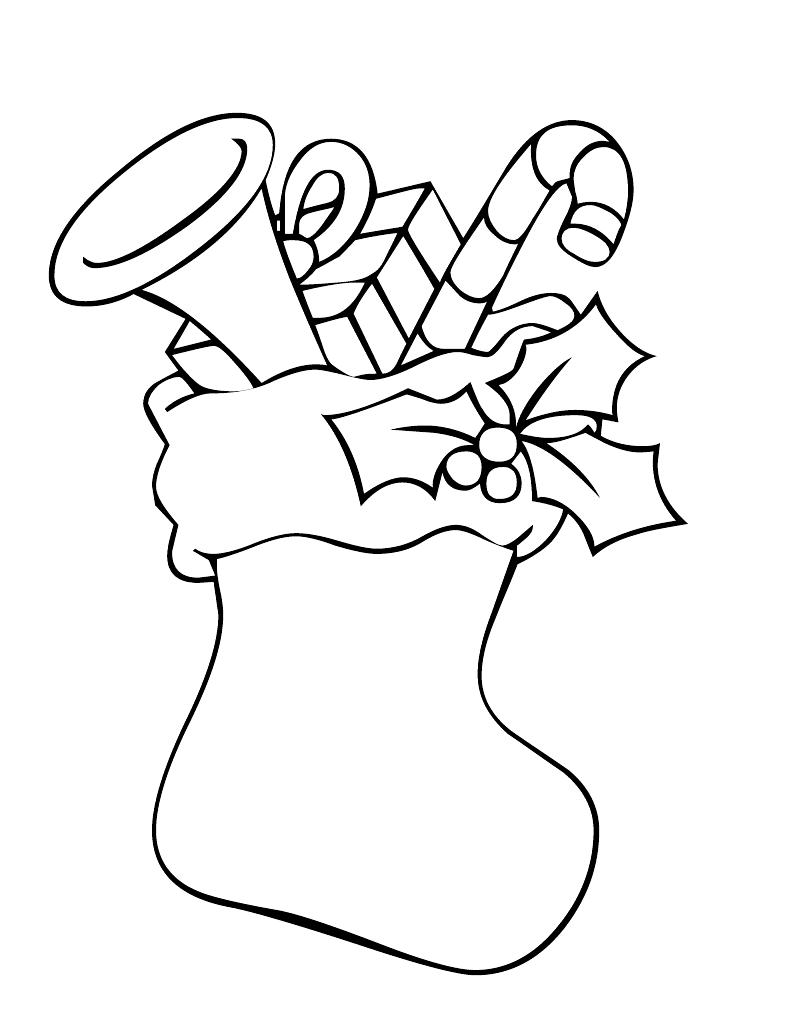 Christmas stocking coloring pages